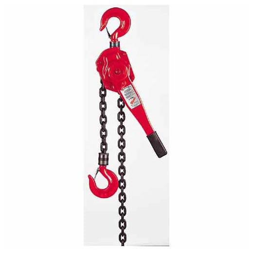 Milwaukee® 9685-20 Impact-Resistant Lever Hoist, 1.5 ton Load, 5 ft H Lifting, 54 lb Rated, 1-1/4 in Hook Opening